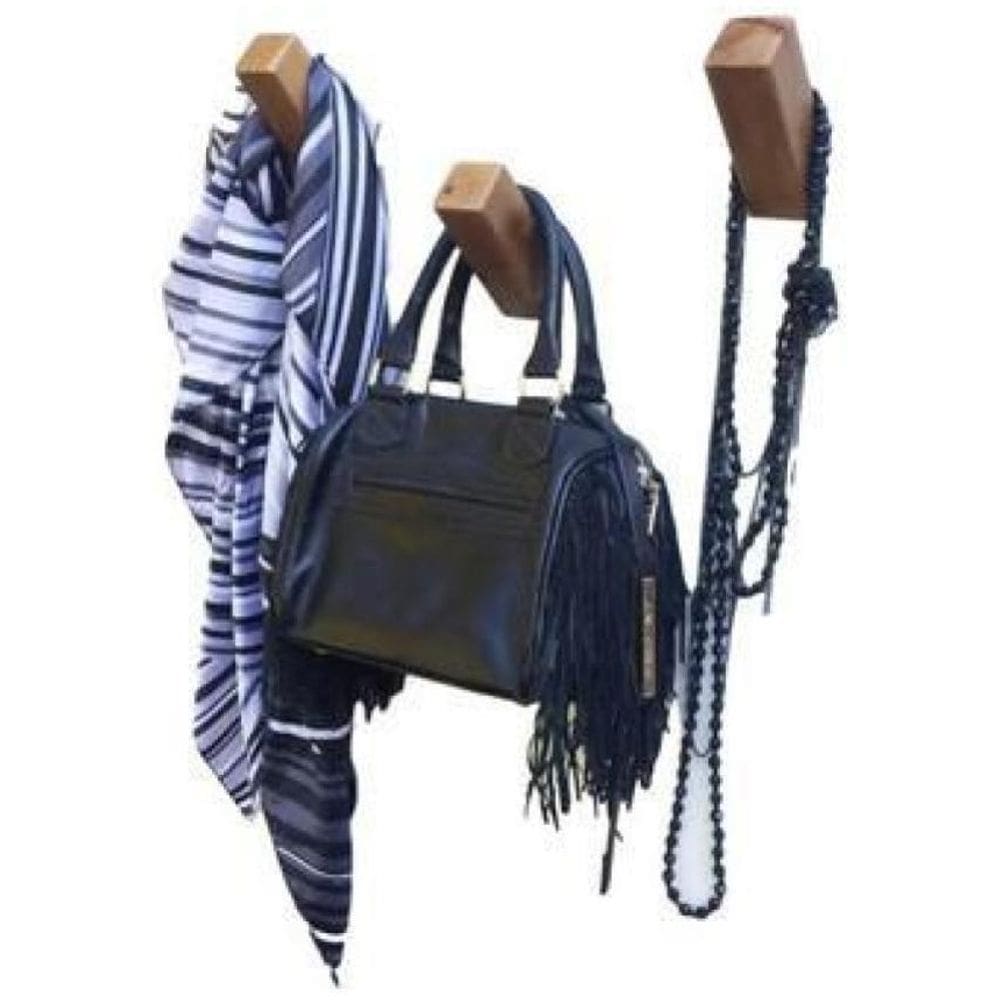 Cabideiro Parede Madeira Artesanal 3 Pinos 4x12cm