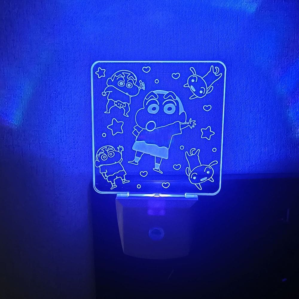 Lápis de cor LED 3D com luz noturna Shins Chans Kids