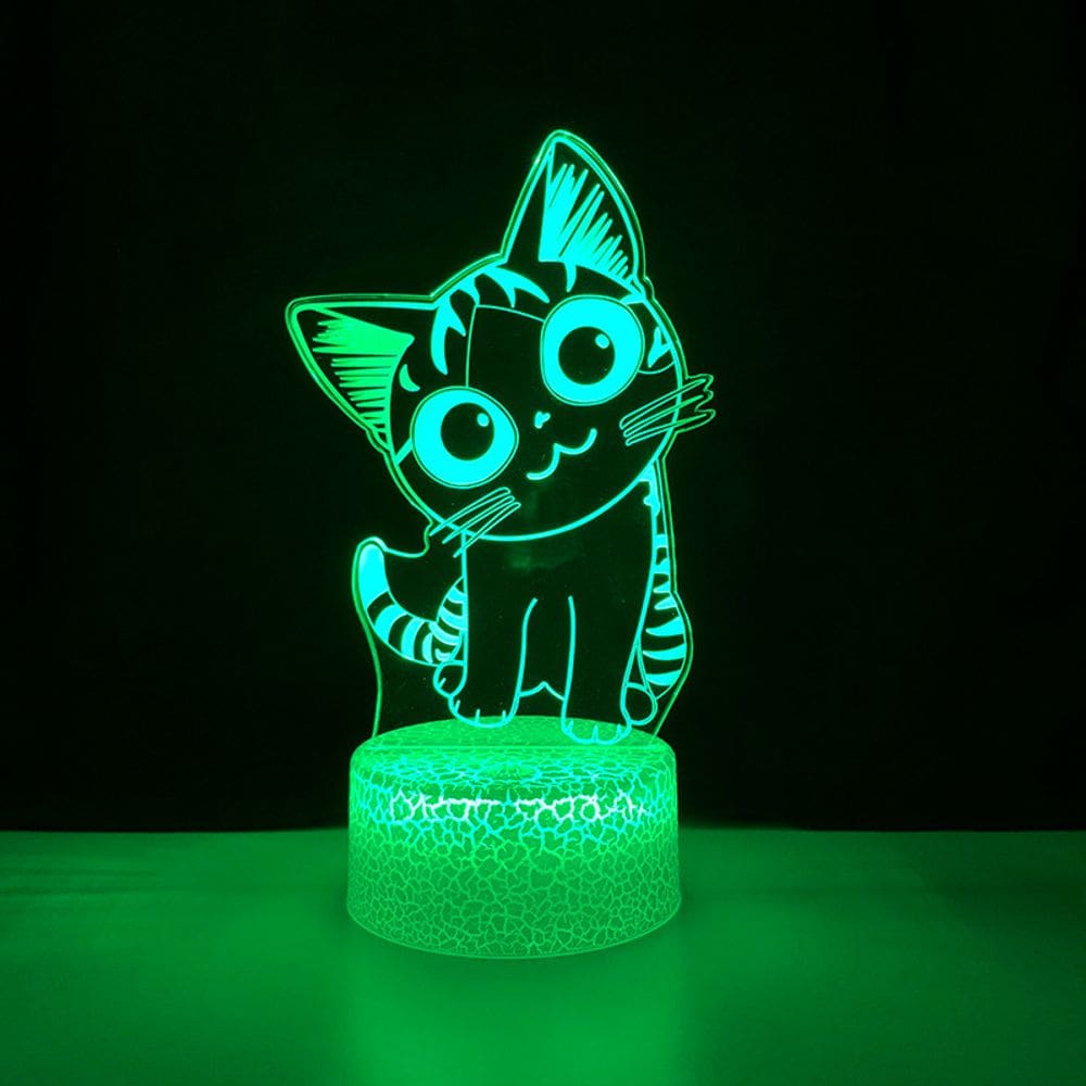 Luz noturna LED 3D Chis Sweets Homes Cats Color Changing