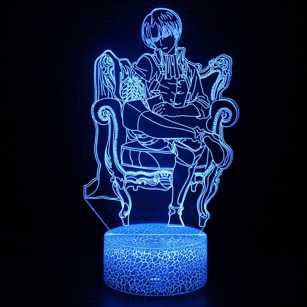 Luz noturna LED 3D Attack on Titans Levi`s Ackermans Color C