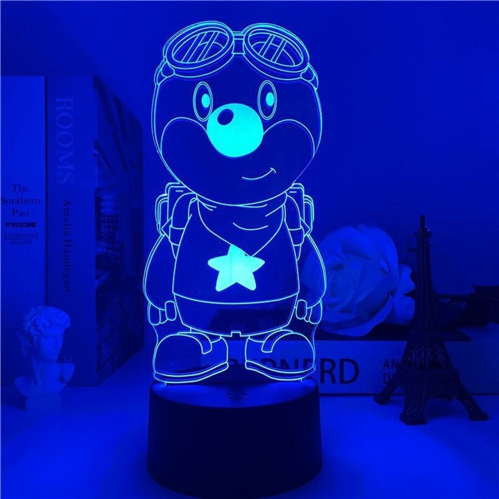 Luz noturna LED 3D Moles Worlds Color Changing para crianças