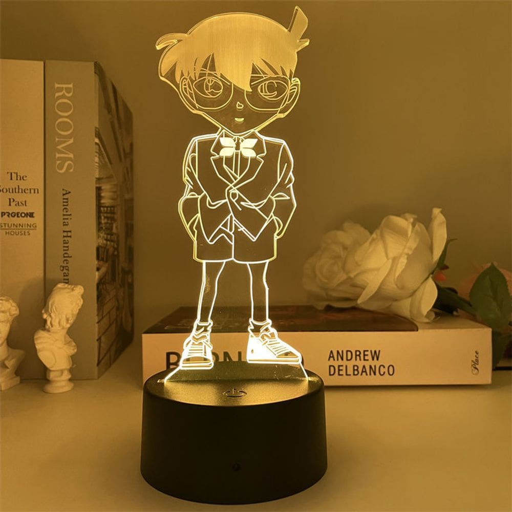Luz noturna 3D LED Conan Edogawa do detetive Conan Colorida