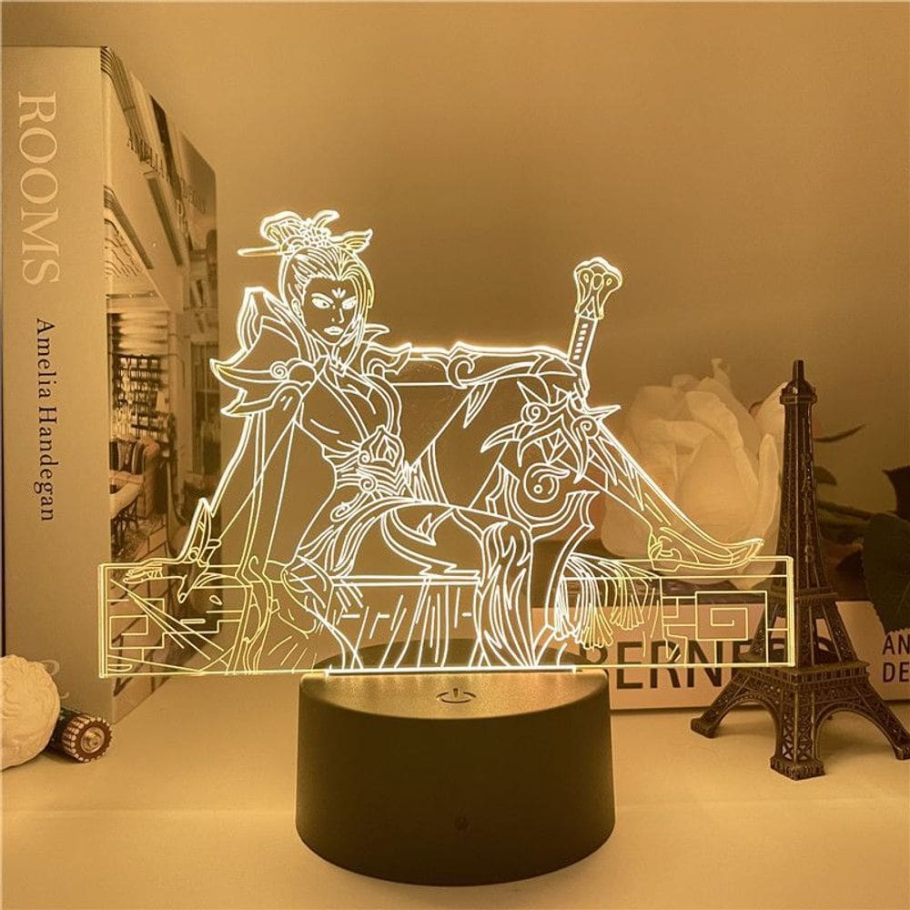 Luz noturna LED 3D Lols Rivens Color Changing para crianças