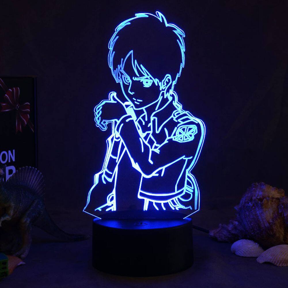 Luz noturna LED 3D Attack on Titans Erens Jaegers