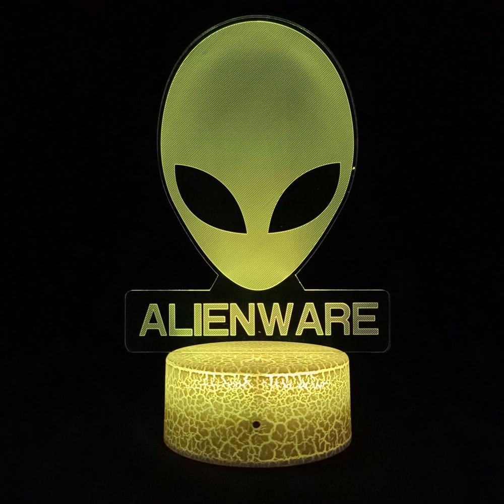 Luz noturna LED 3D Aliens Alienwares Color Changing Kids