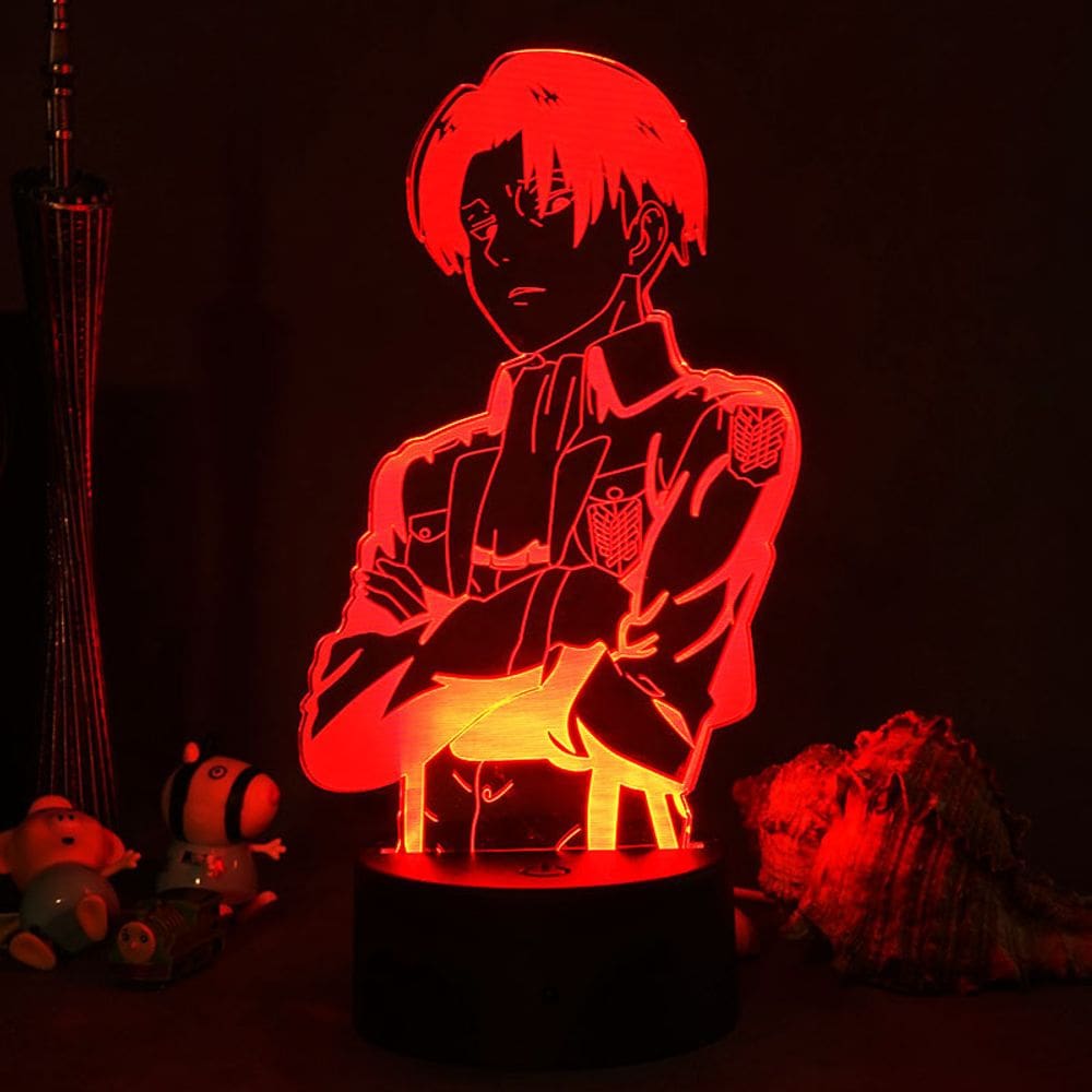 Luz noturna LED 3D Attack on Titans Levi`s Ackermans Color C