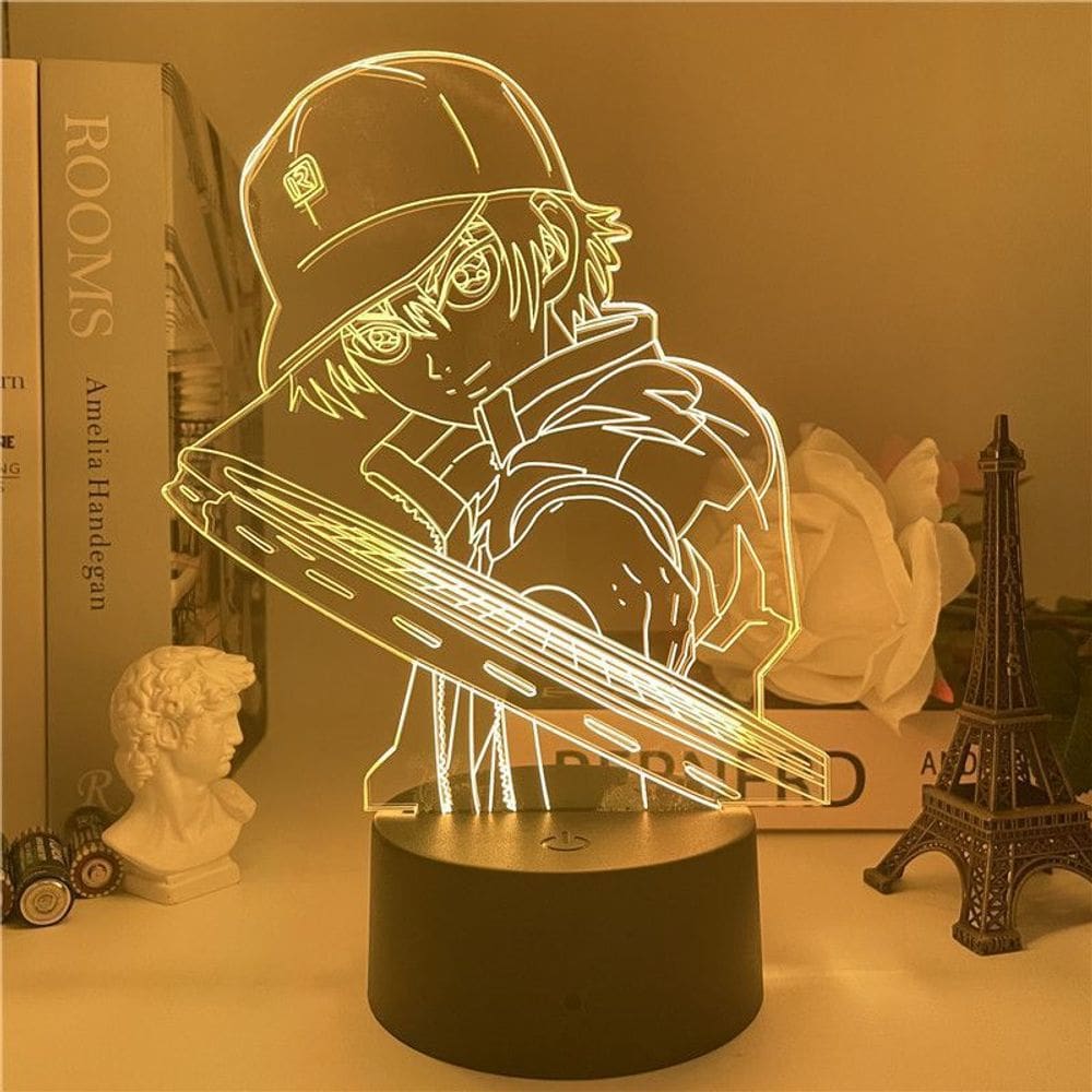 Luz noturna LED 3D Princes of Tennis Ryomas Echizens para crianças
