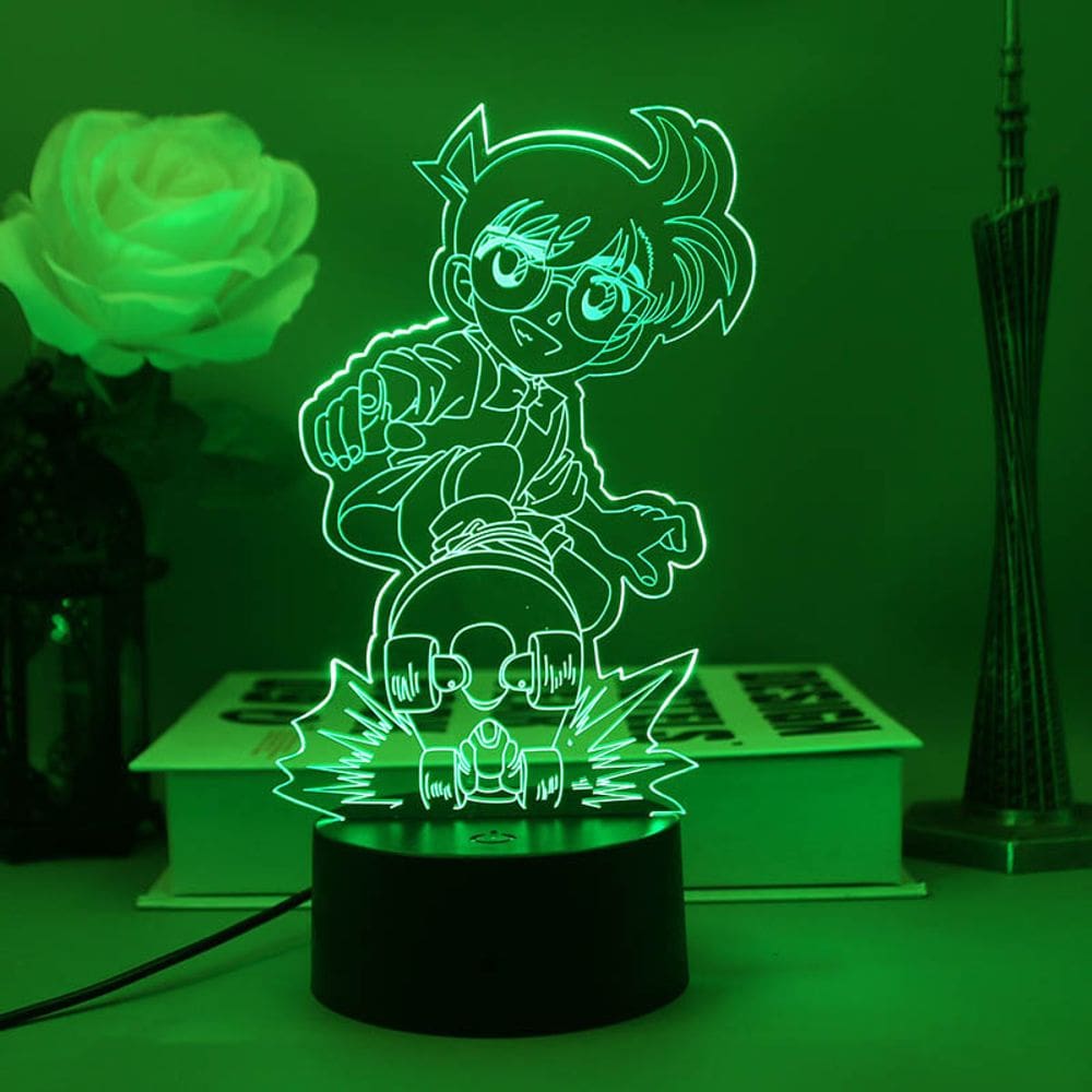 Luz noturna 3D LED Conan Edogawa do detetive Conan Colorida
