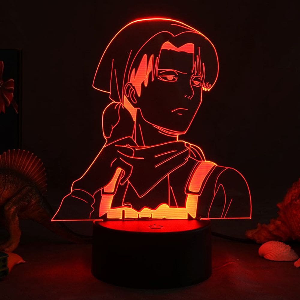 Luz noturna LED 3D Attack on Titans Levi`s Ackermans Color C