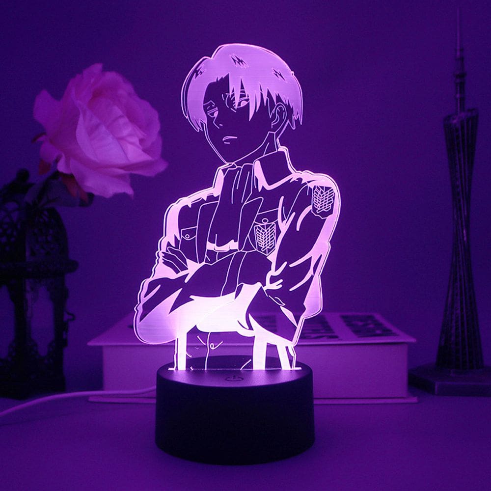 Luz noturna LED 3D Attack on Titans Levi`s Ackermans Color C