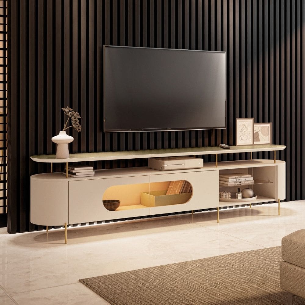 Rack para TV ate 85 Polegadas com LED 2 Portas Aria HB Moveis