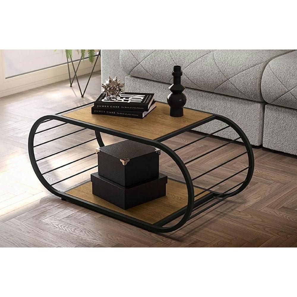 Mesa Centro Sala LI039 Canela/Preto - Kappesberg