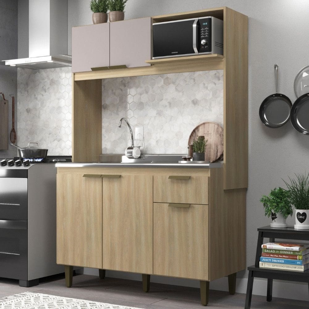 Cozinha Compacta 5 Portas 1 Gaveta sem Pia Julia J Carvalho