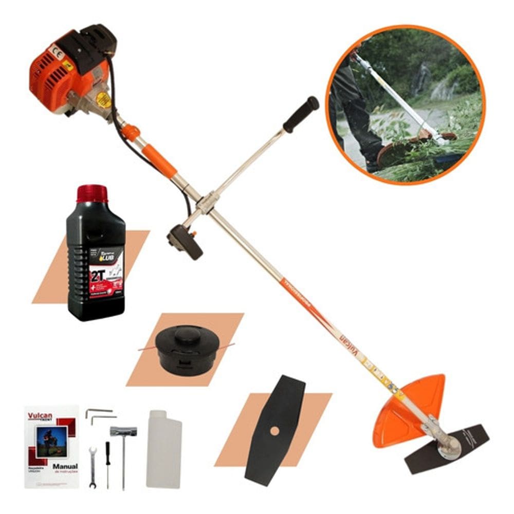 Roçadeira Podador De Grama Capim Vulcan Vr430s + Óleo Toyama
