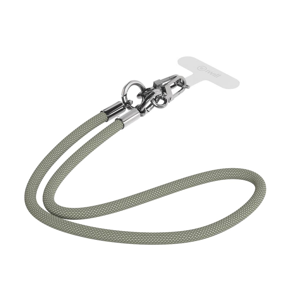 Alça Transporte Phone Strap Iwill 40cm Cinza Oceano E Prata