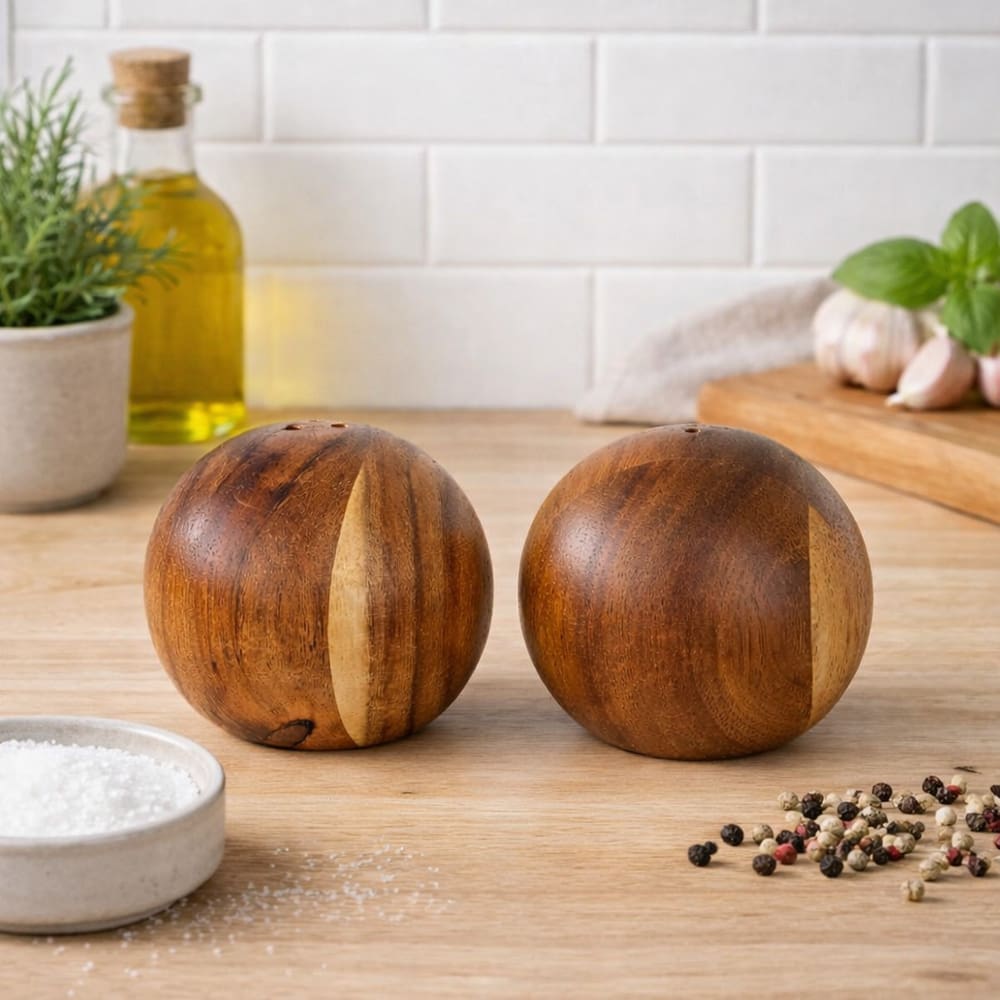 Saleiro e Pimenteiro MD Acacia 6,2x7cm