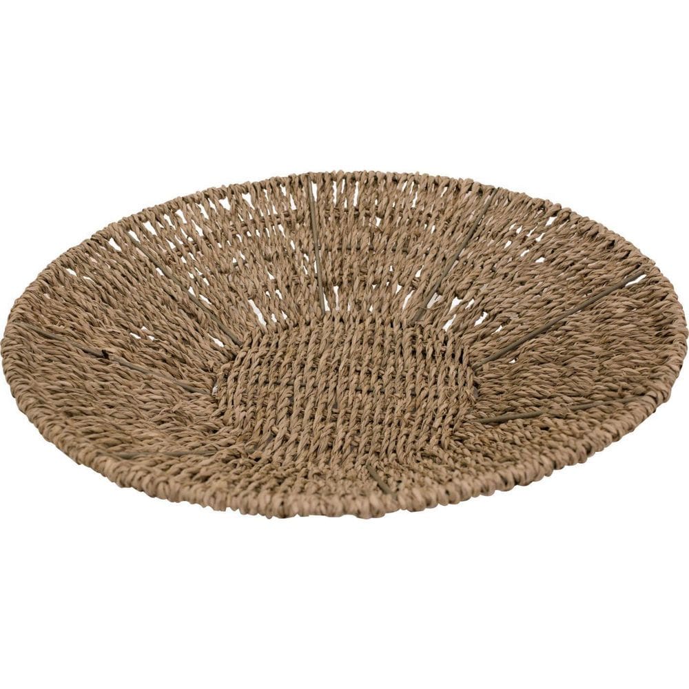 Centro De Mesa Redondo Em Rattan Natural