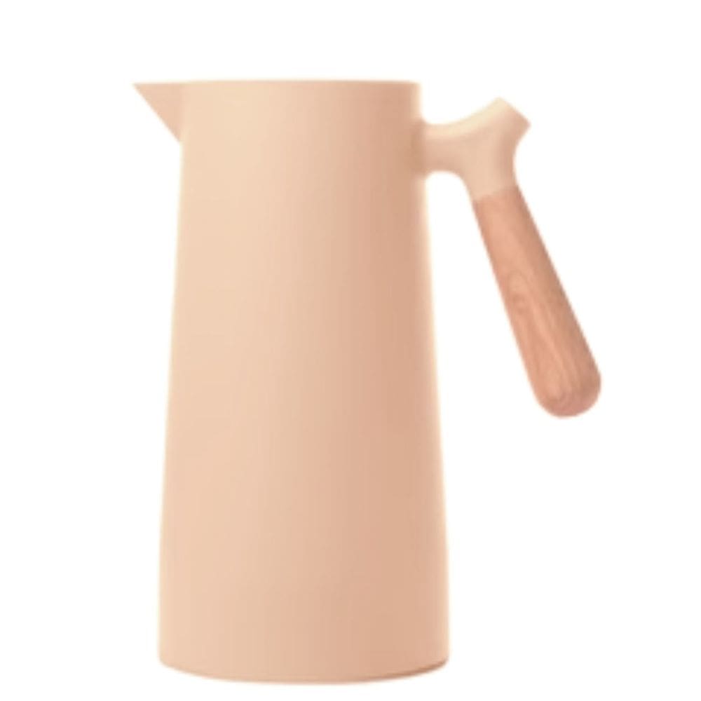 Garrafa Térmica de Plástico com Cabo de Madeira e Termômetro Nórdica Salmão Claro 1lt. Wolff