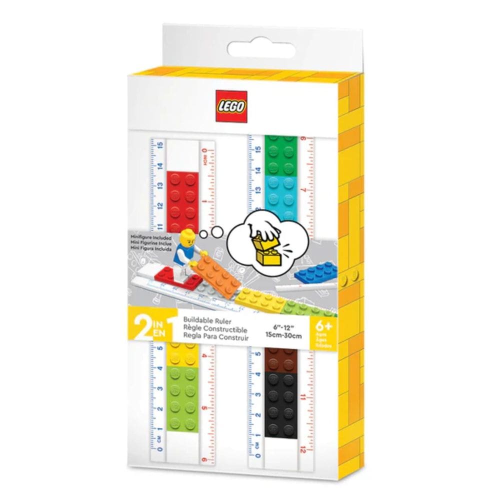 Régua para Montar 2 em 1 - 15cm ou 30cm com peças LEGO® + Minifigura | Material Escolar LEGO® Stationery