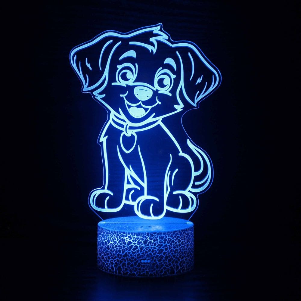 Controle remoto de toque colorido LED 3D Night Light Snoopy Dog