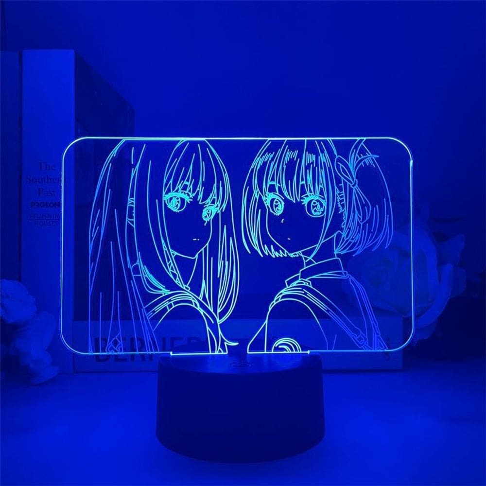 Luz noturna 3D Lycoris Recoil Chisato Nishikigi, Mizuki Ino