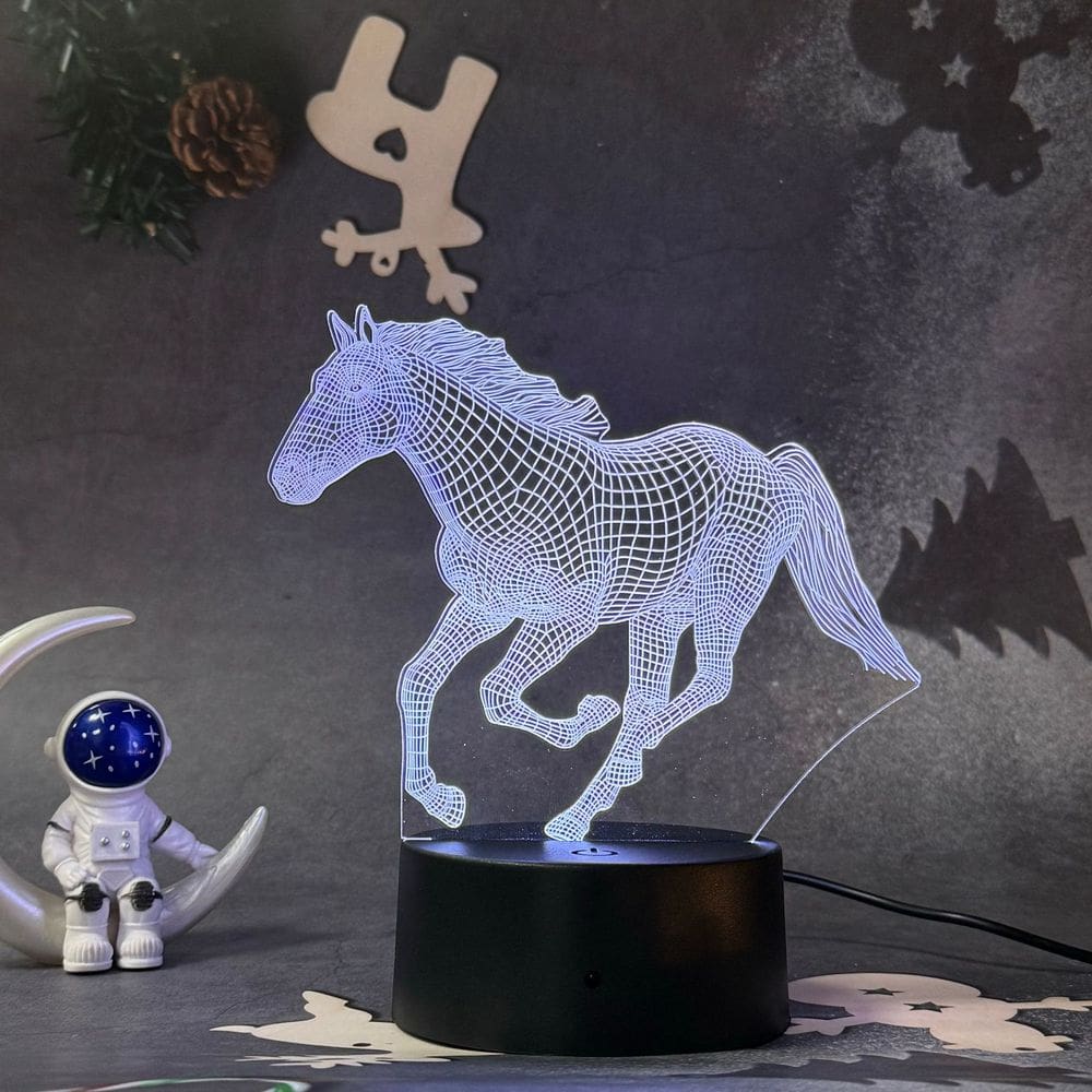 Luz noturna 3D Unicorn USB/bateria de uso duplo para quarto de crianças