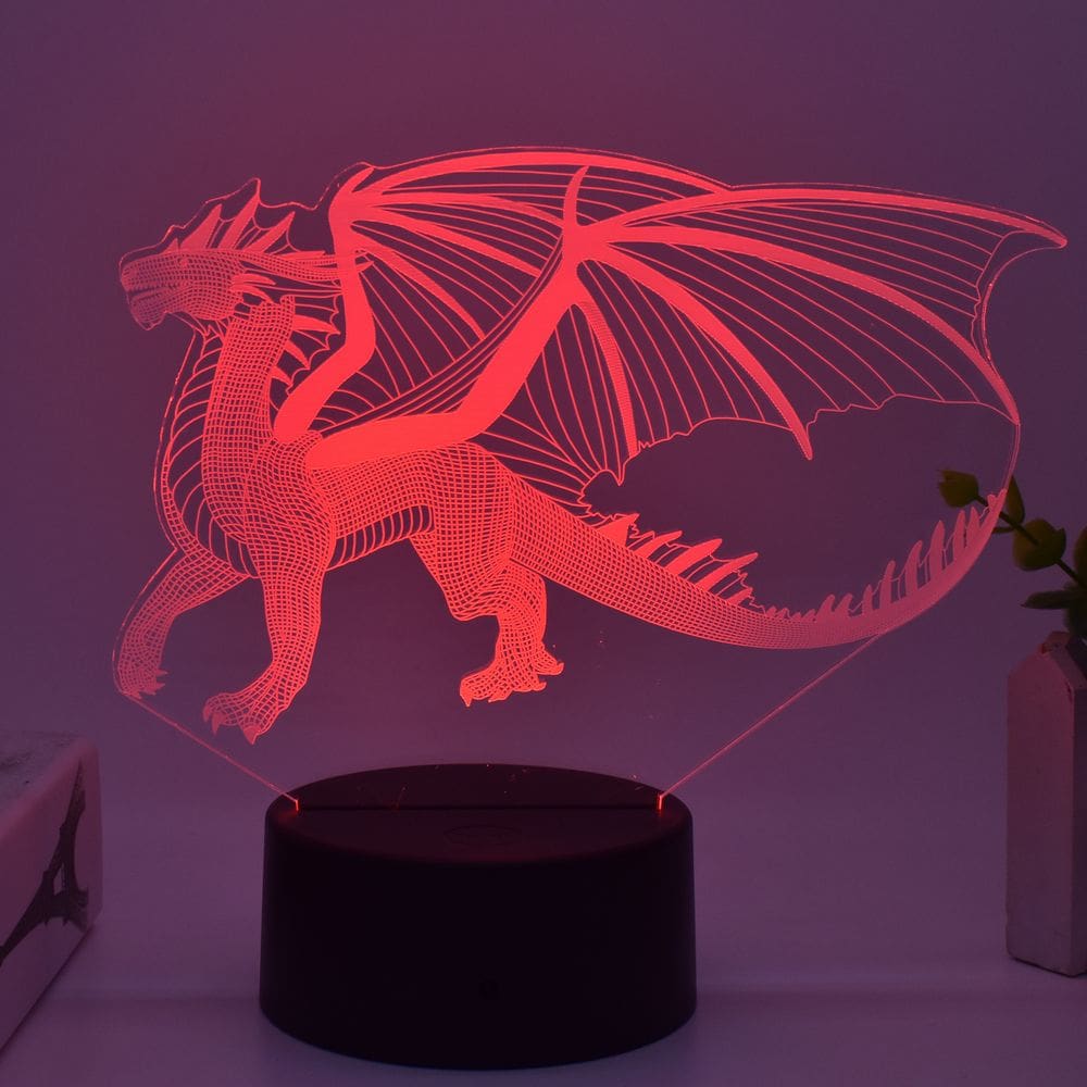 Night Light 3D Game of Thrones Drogon com controle remoto