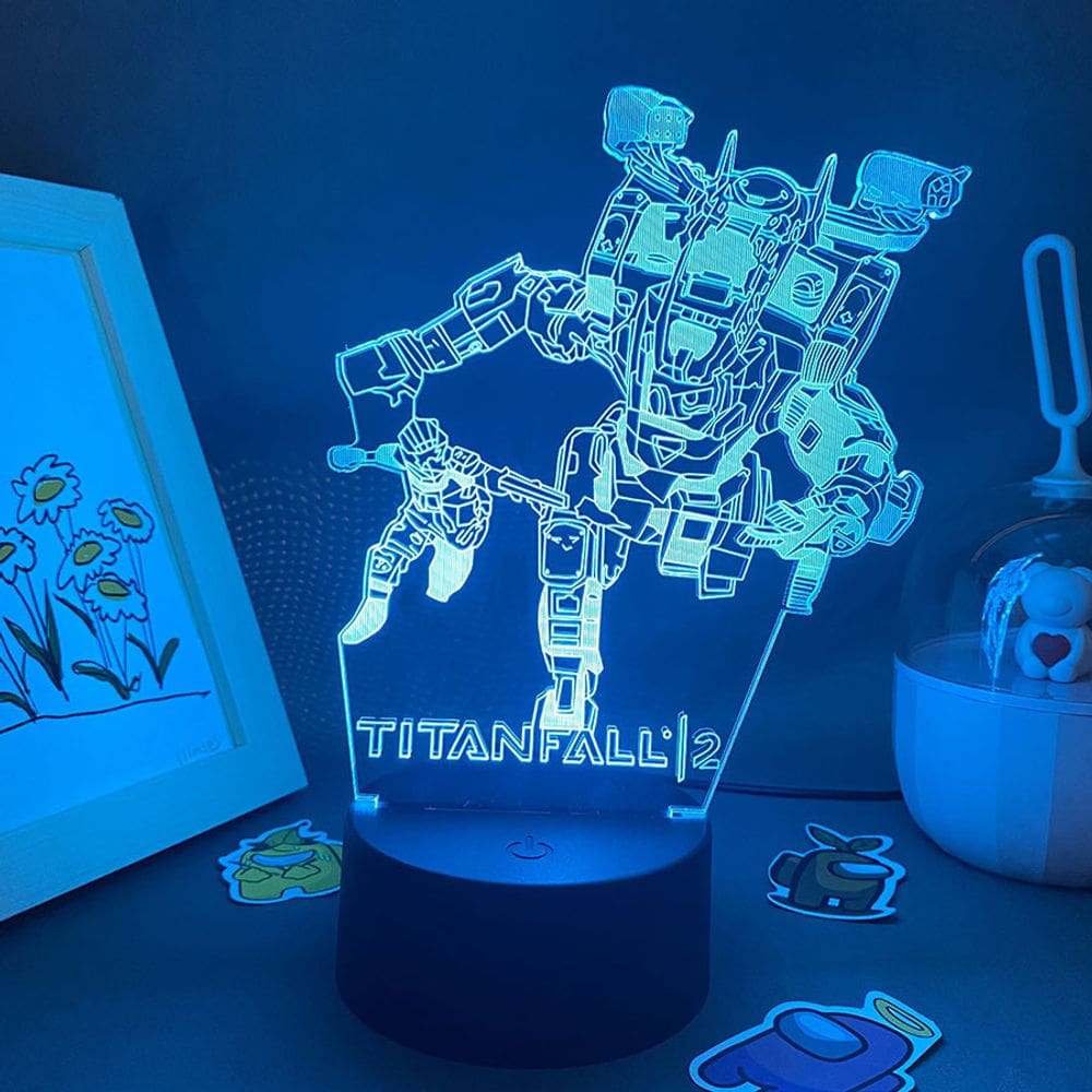 Atmosfera colorida do jogo Night Light 3D em acrílico Titanfall
