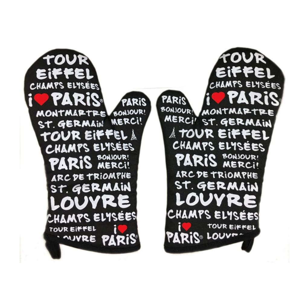 Luvas resistentes ao calor de algodão estilo Paris para forno e micro-ondas