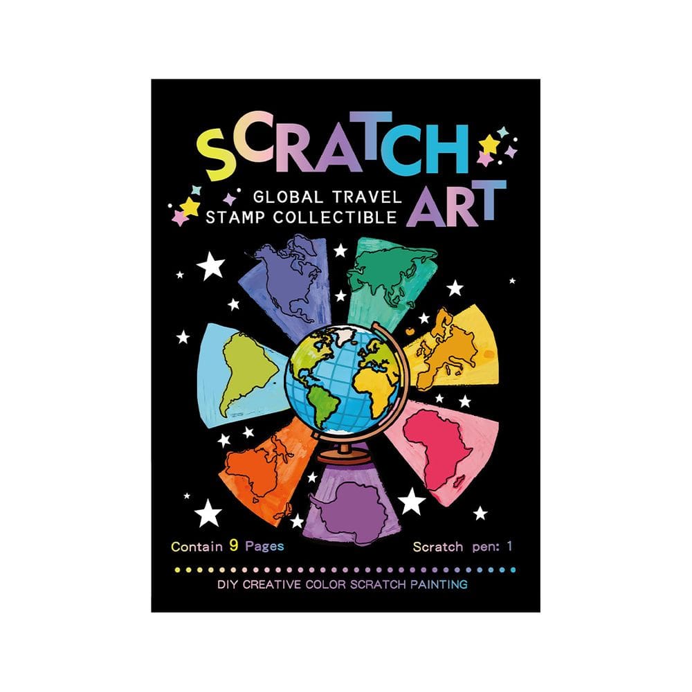 Conjunto de arte Creative Travel Scratch com livro de arte colorido para crianças