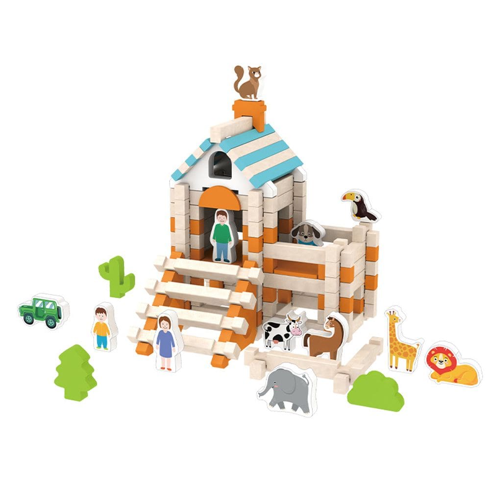 Blocos de construção de quebra-cabeça de madeira Mortise & Tenon Design Kids