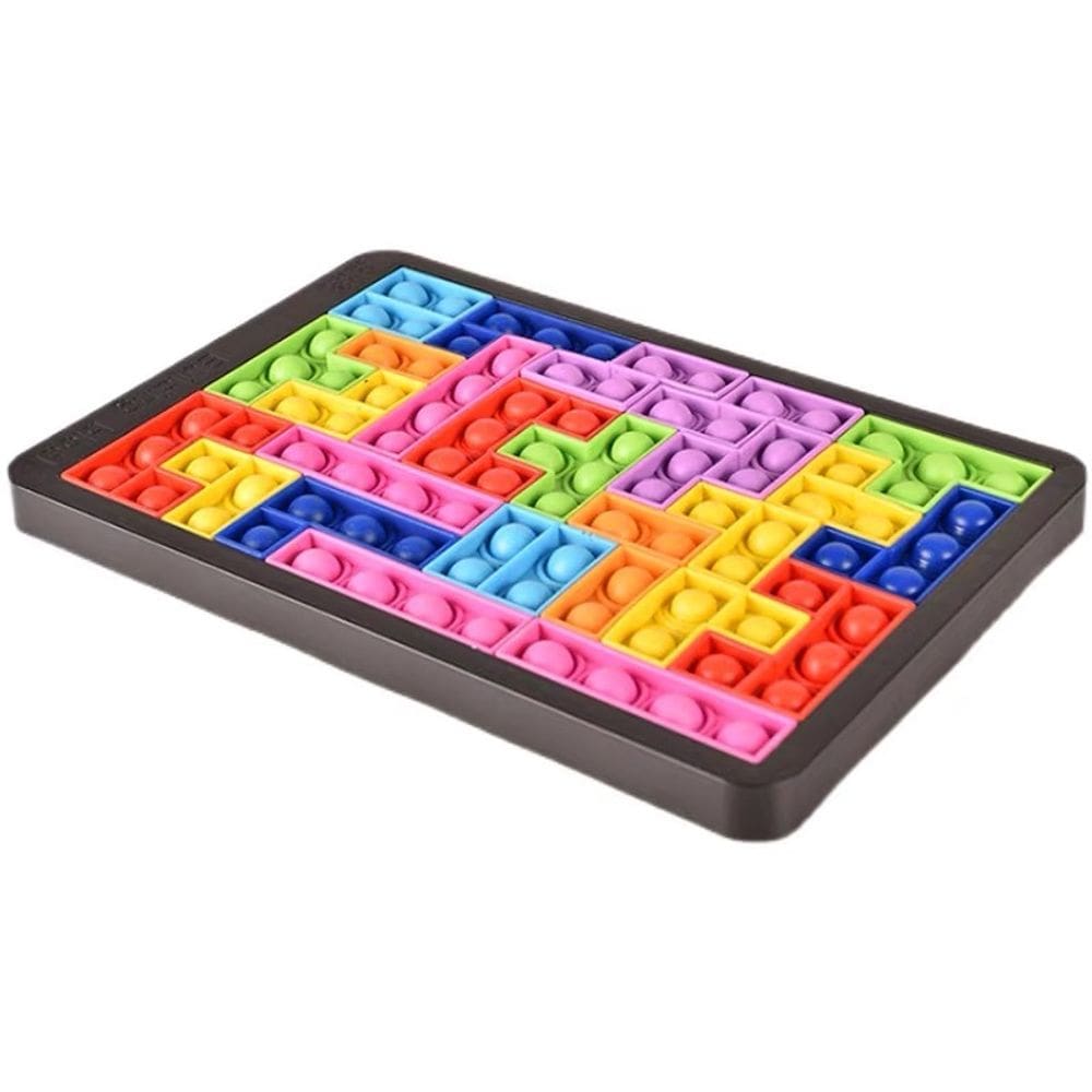 Brinquedo educacional de blocos de quebra-cabeça de silicone Tetris 27 unidades Parent C