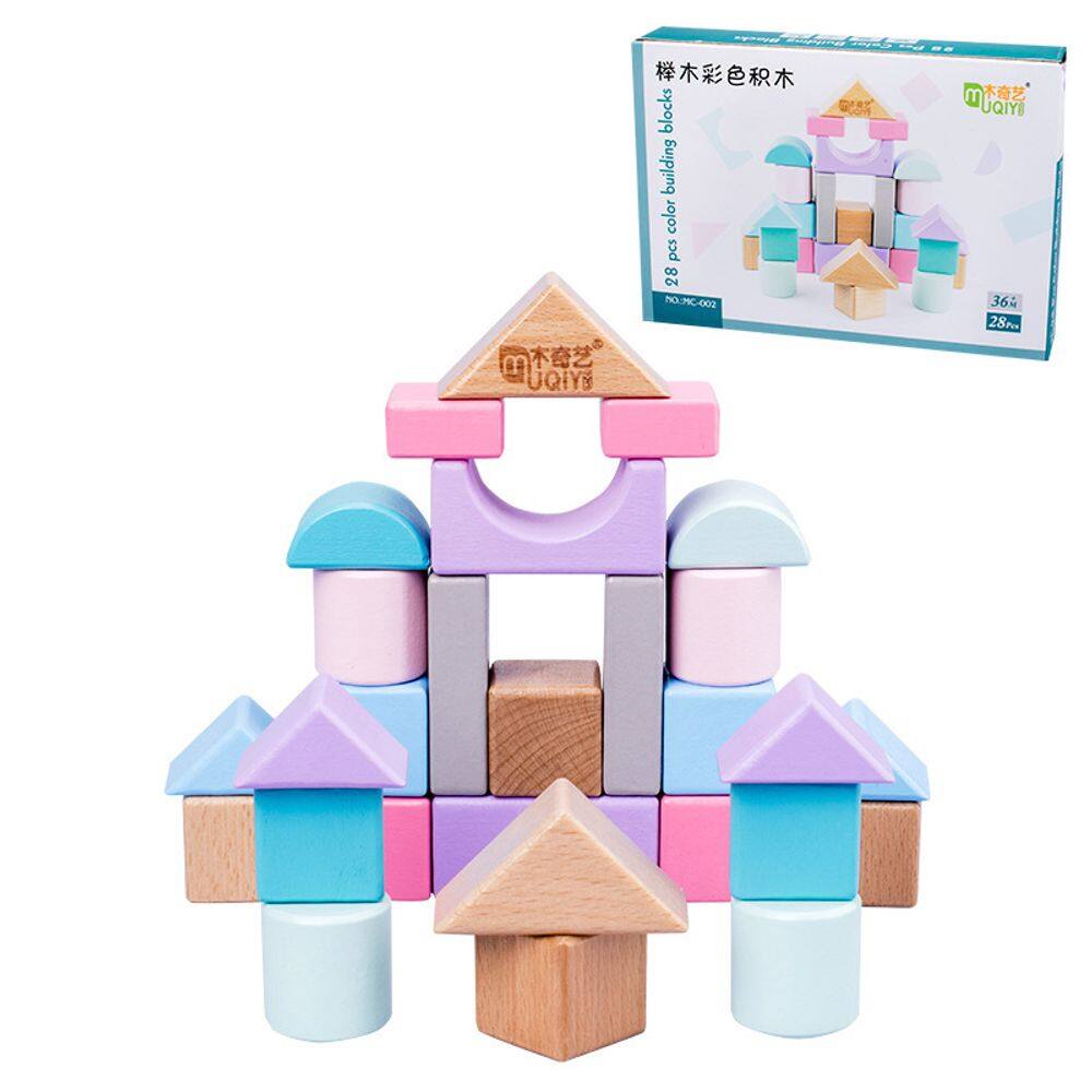Blocos de construção Toy Rainbow Pyramid Staircase Beechwood
