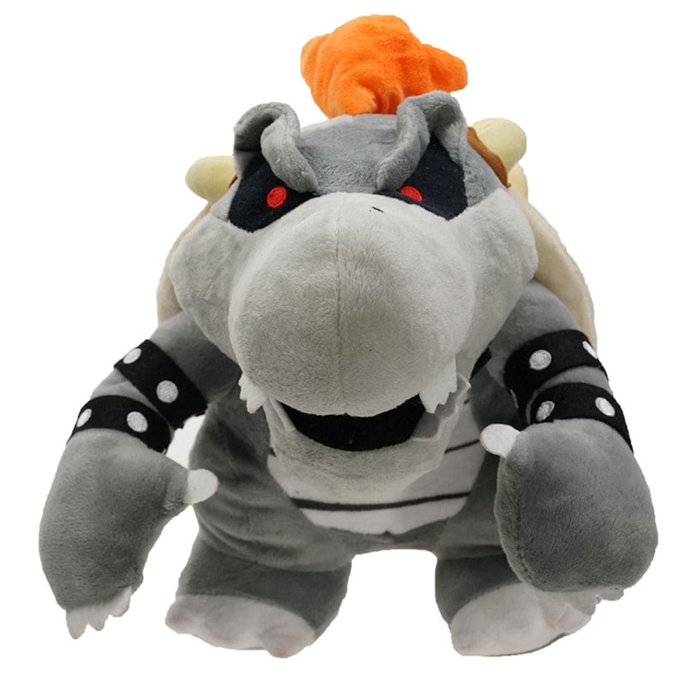 Brinquedo de pelúcia Super Mario Bowser cinza 25 cm macio para crianças