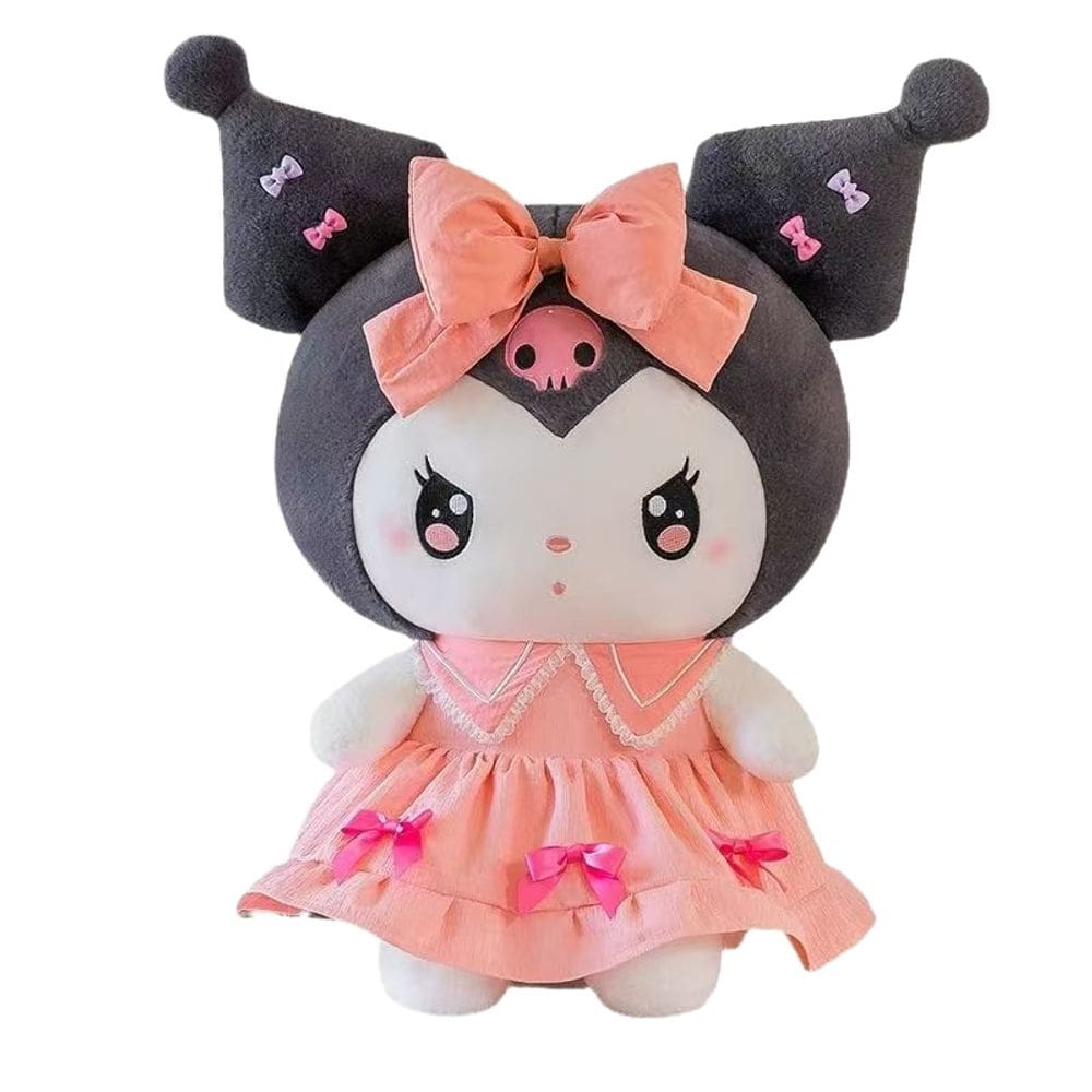 Boneca de pelúcia Kuromi Princess Pink 30 cm macia para crianças
