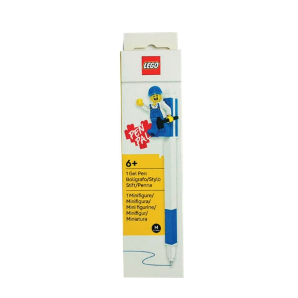 Caneta Gel Azul LEGO® com Minifigura | LEGO Stationery | Material Escolar