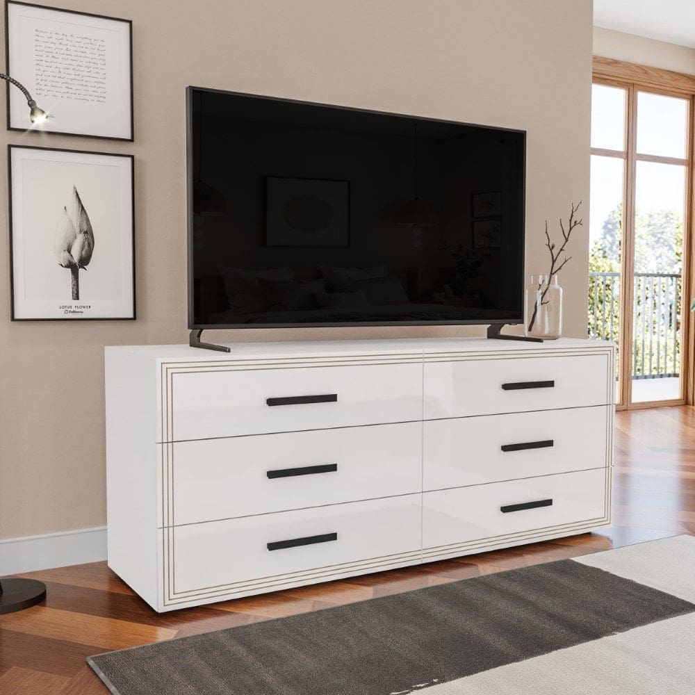 Cômoda Valência 6 Gavetas Branco Politorno Móveis