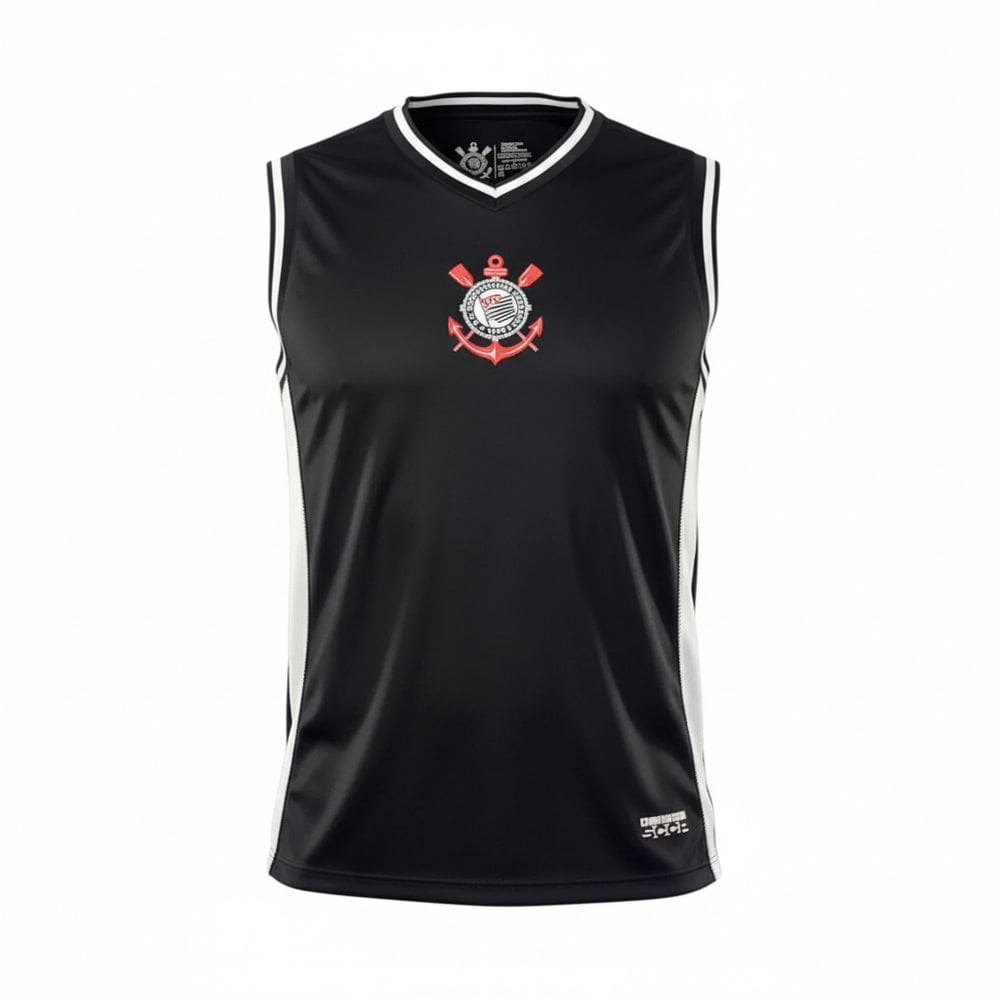 Camisa Regata Corinthians Basquete Masculina Preta