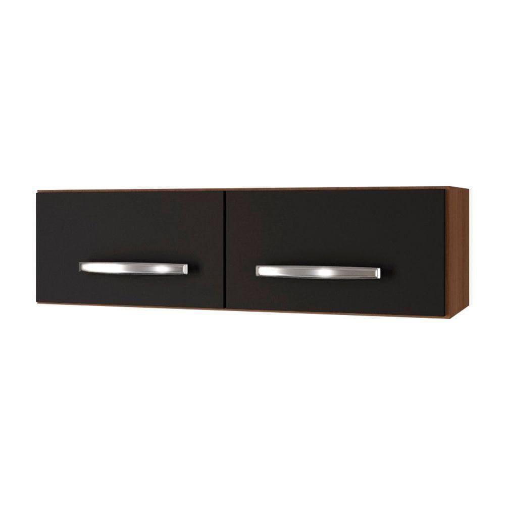 Armário Aério 2 Portas Cozinha Aério íris Mb1 79cm Cor Savana Preto Pc