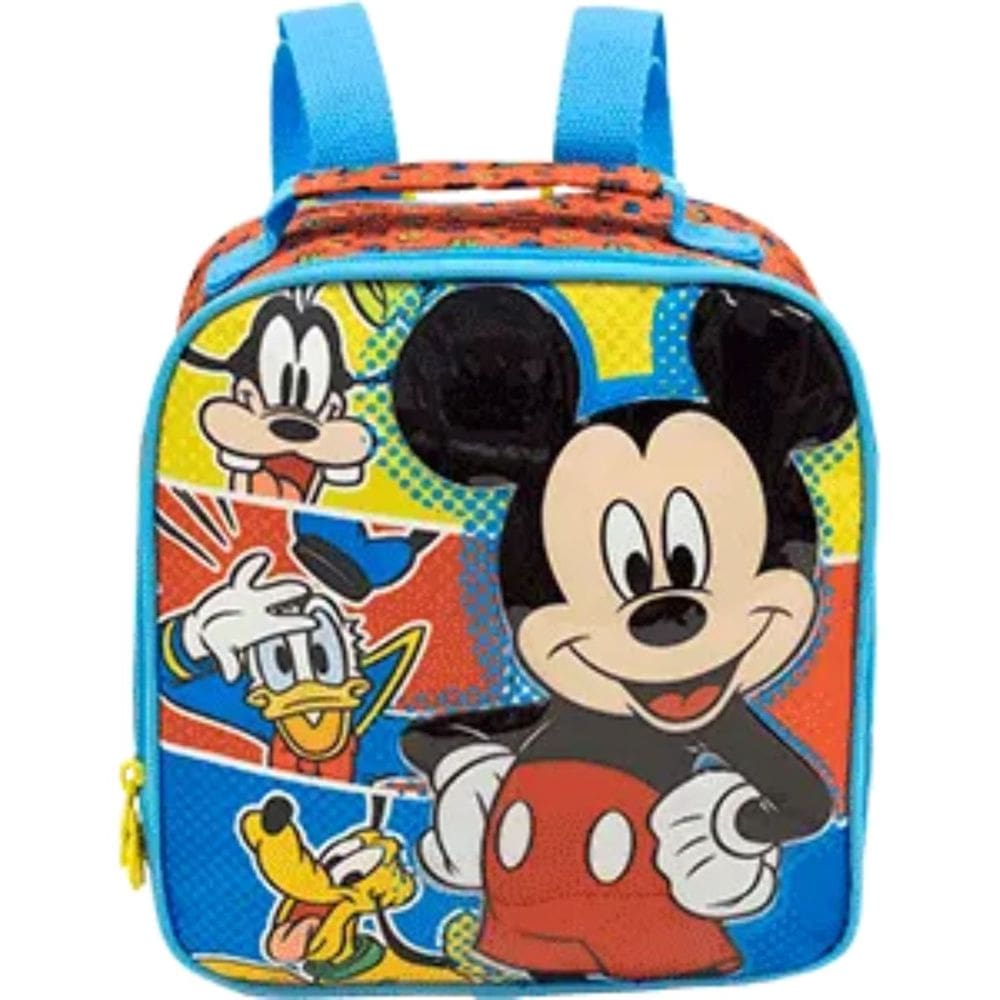 Lancheira Escolar Mickey Mouse Pateta Pluto Disney para Meninos com Alça de Costas - Mickey Disney - Xeryus