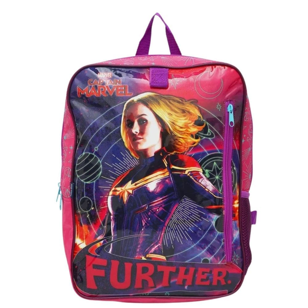 Mochila de Costas para Meninas Super Heroina Capitã Marvel Reforçada Resisitente - Captain Marvel