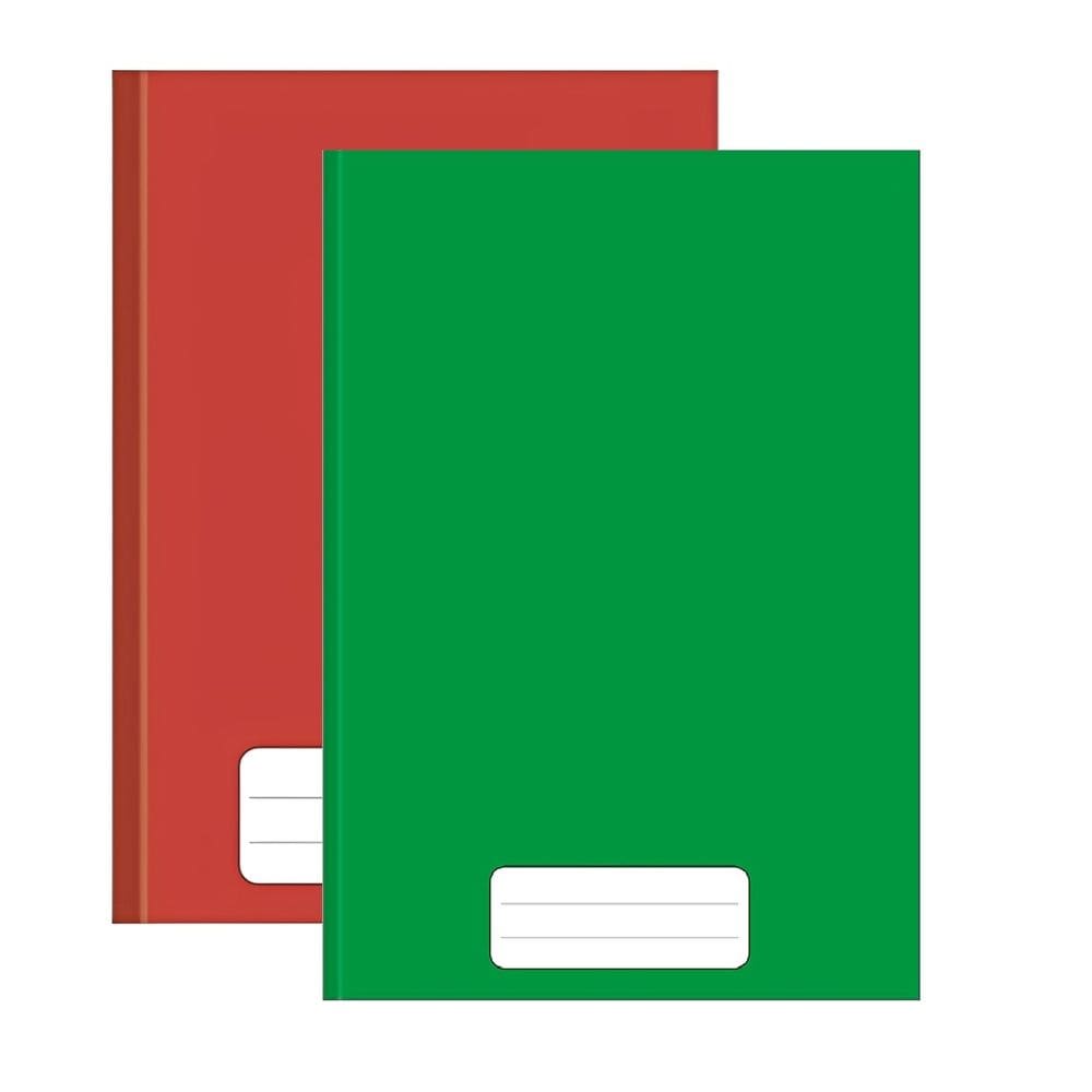 Kit 2 Cadernos Brochura Grande Capa Dura Escolar 48 Folhas