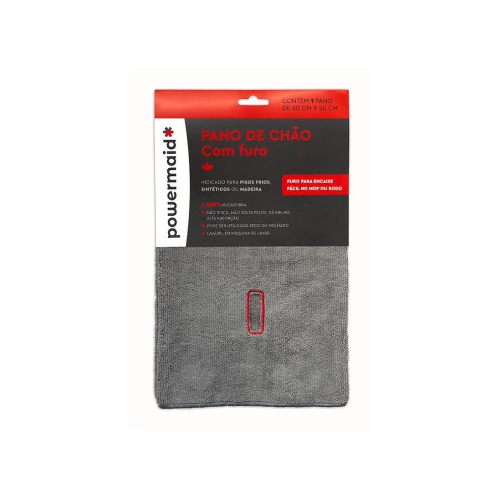 Pano Chão Microfibra Multiuso Com Furo Para Rodo 60X50Cm