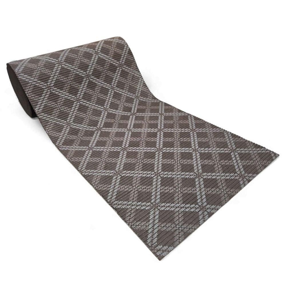 Tapete Passadeira Emborrachada Pvc Antiderrapante 0,65x5,00m Geometric Marrom
