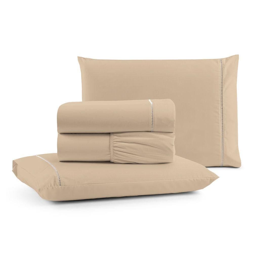 Jogo Cama Lençol Bali Casal Padrão Percal 180 Fios 4 Peças