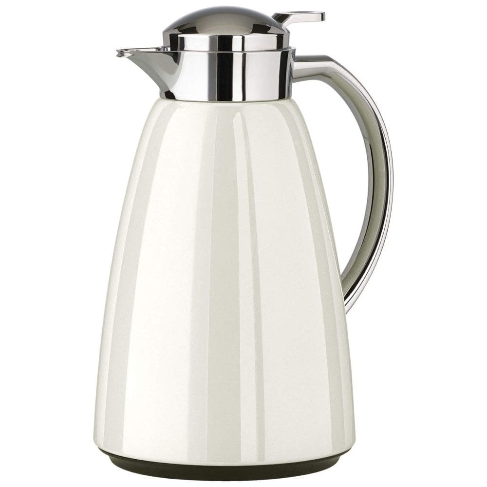 Garrafa Térmica de 1 Litro Revestida de Vidro, Aço Inoxidável, Emsa, Branca