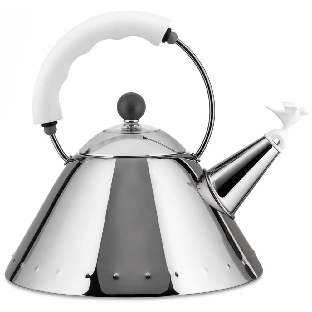 Chaleira 1.5L com Apito e Cabo ergonômico, Aço Inoxidável, ALESSI 9093 W, Prateado