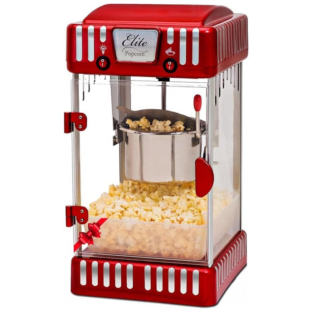 Retrô Pipoqueira Elétrica de Bancada em Aço Inoxidável, 300W, 110v, ELITE GOURMET EPM 250, Vermelho