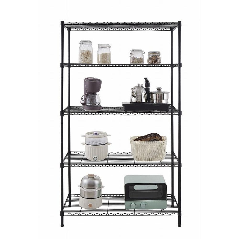 Estante De Aço Preta 5 Prateleiras Rack Aramado