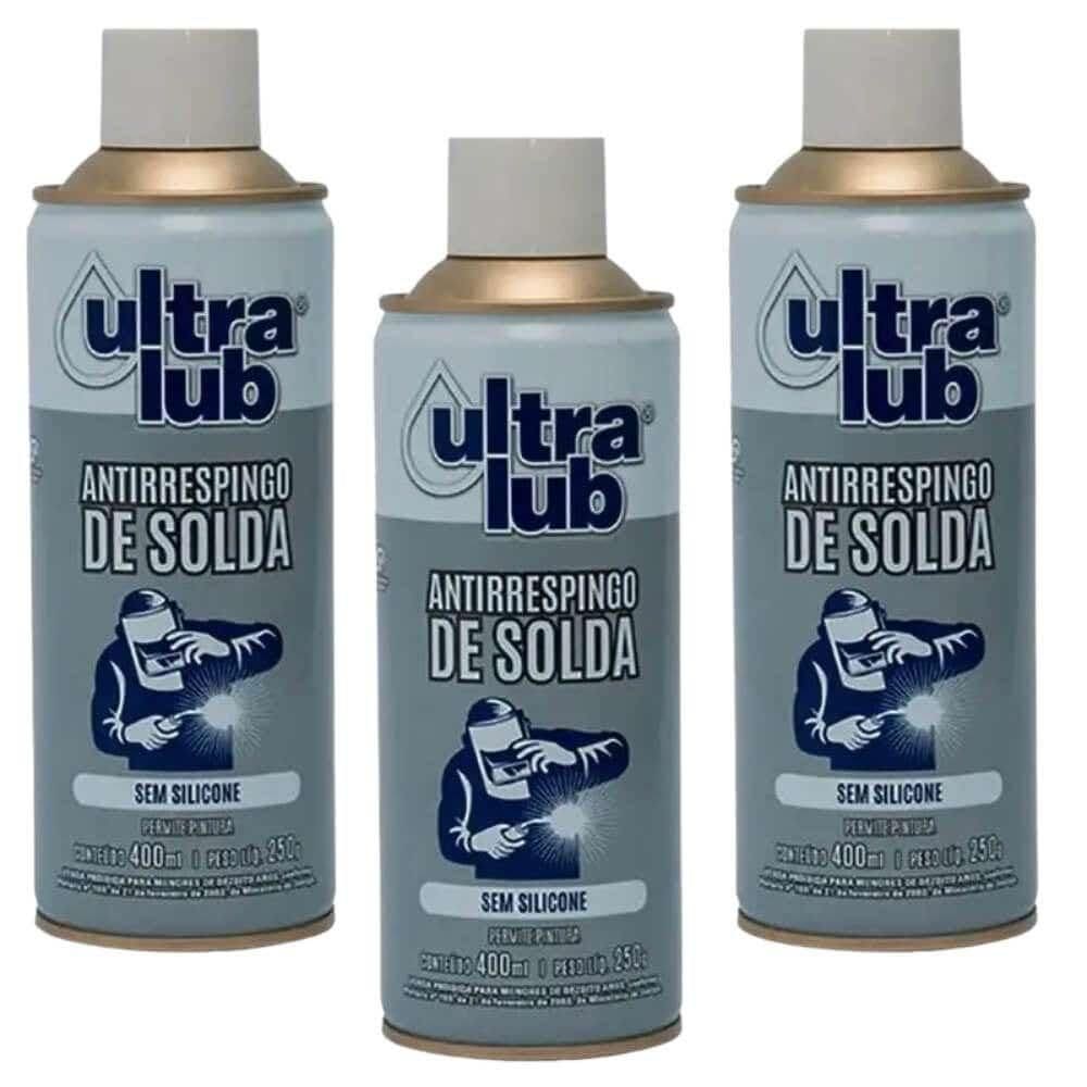 Anti Respingo Spray para Solda sem Silicone 400ML 3 Unidades ULTRALUB